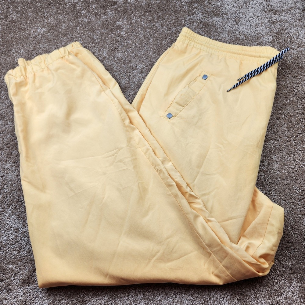 Jamie Sadock Womens Yellow Windbreaker Golf Jogger Pants Elastic Waist Size L